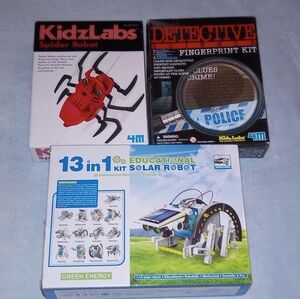 Kidz Labs Detective Finger Print Kit 13 in 1 Solar Robot Homeschool STEM